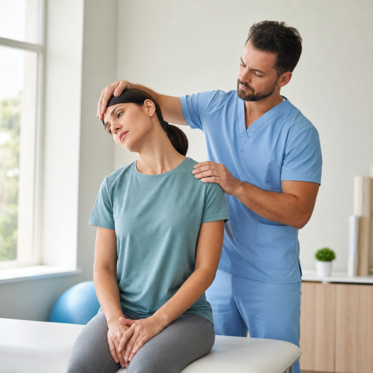 Physiotherapist assessing a patient at Beverly Physiotherapy in Edmonton